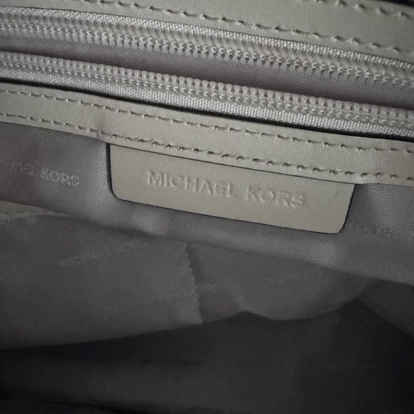 Michael Kors Monogrammed Gray and Cream Tote - Picture 5 of 8